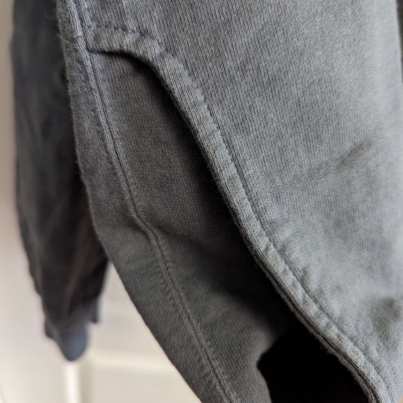 Half-Button Popover Sweatshirt Washed Blue Ajustible Neck - Picture 6 of 6